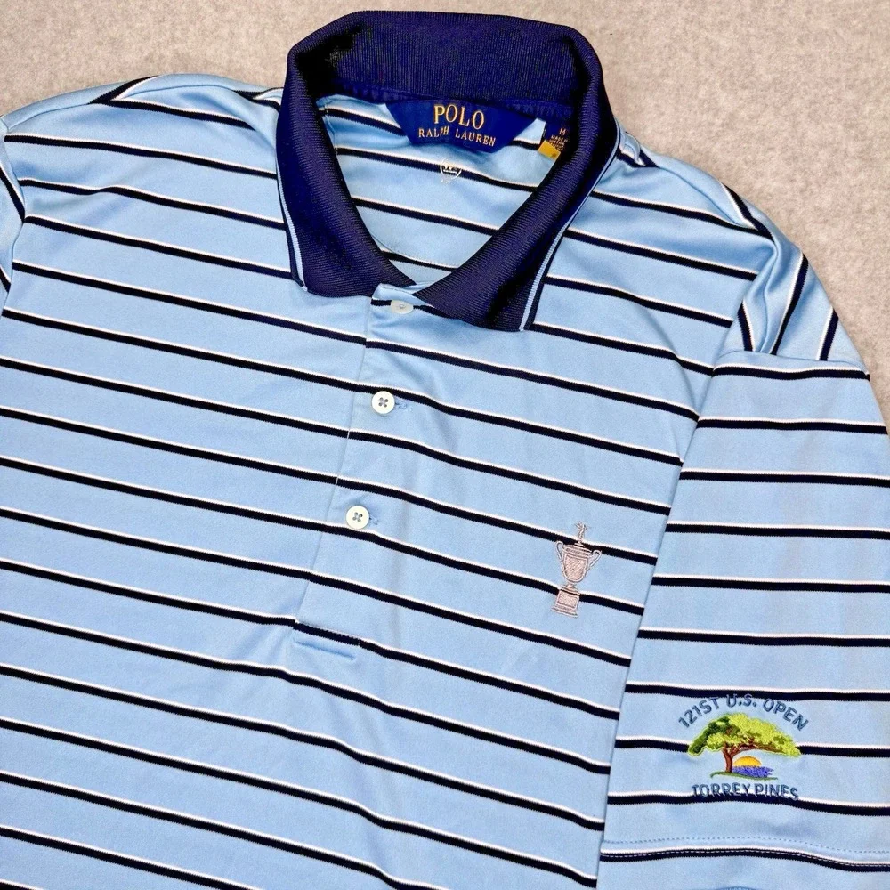 Polo Ralph Lauren Polo Shirt Mens M Wicking Torrey Pines 121 US Open Preppy